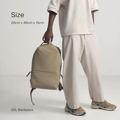 Urth Arkose 20L Backpack – 15” Laptop Bag, Weatherproof + Recycled (Beige) - color: Beige