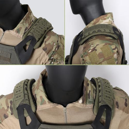 WYNEX Shoulder Strap Pad for Vest Carrier, 2 Pack Tactical Plate Shoulder Pads Strap Cushion Vest Accessories Shoulder Pads Soft Mesh Pads with Tactical Gear for Men - color: Army Green