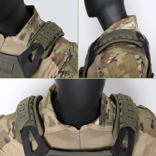 WYNEX Shoulder Strap Pad for Vest Carrier, 2 Pack Tactical Plate Shoulder Pads Strap Cushion Vest Accessories Shoulder Pads Soft Mesh Pads with Tactical Gear for Men - color: Army Green