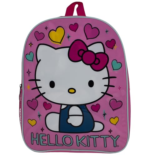 AI ACCESSORY INNOVATIONS Hello Kitty Kids Backpack, Elementary School Girls Book Bag with Padded Straps, Pink - color: Hello Kitty