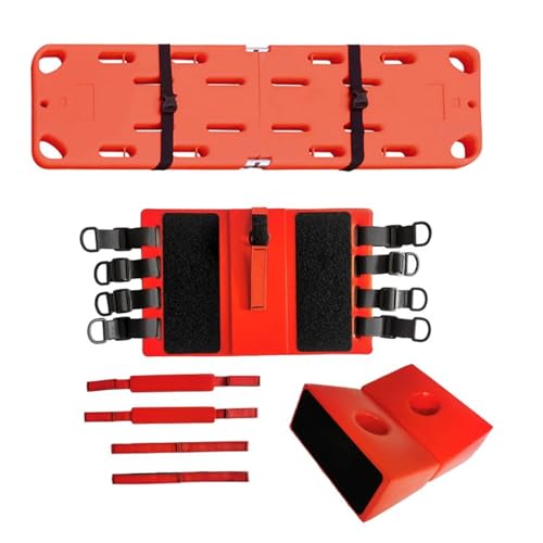 Foldable Emerncy Stretcher with Head Imlizer & Neck Brace - Lightweight Spine Board for tic Emerncies & Patient Transport - Perfect for EMS, Lifesaving, and First Aid Situats - size: Board+Head Immobilizer