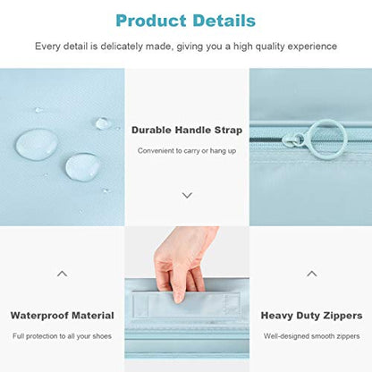 Mossio Shoe Bag Holds 3 Pair of Shoes for Travel and Daily Use Storage Pouch - color: Sky Blue