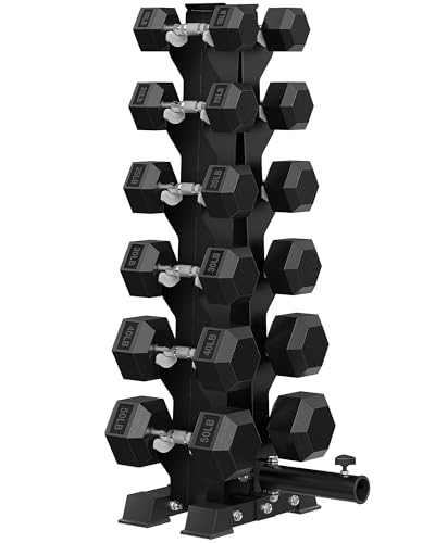 HANDBODE A-Frame Dumbbell Rack Heavy Duty Weight Stand for Dumbbells, Space-Saving Metal Storage Organizer, Sturdy Dumbbell Holder for Home Gym - style: 360 lb Set (15, 20, 25, 30, 40, 50 lb)*2 & Rack