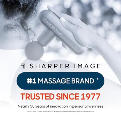 Sharper Image Powerboost Move Aero [New 2026 Version] Mini Deep Tissue Percussion Massage Gun| Muscle Recovery & Pain Relief Massage Tool| Full Body Back & Shoulder Massager| Travel Gift for Men Women - color: Metallic Navy