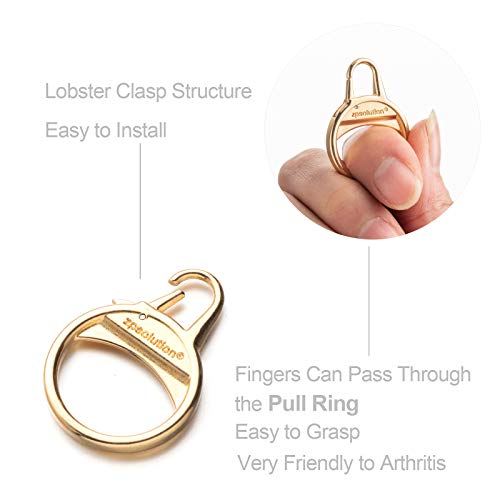 Zpsolution Gold Zipper Tab Replacement Ring Pull Repair for Broken and Missing Zipper Pulls on Luggage, Suitcase, Jacket, Backpacks, Coat, Boots - color: 4 gold