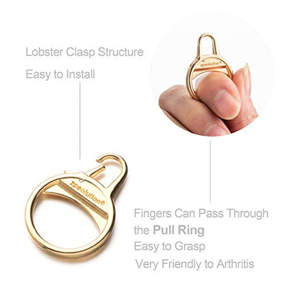 Zpsolution Gold Zipper Tab Replacement Ring Pull Repair for Broken and Missing Zipper Pulls on Luggage, Suitcase, Jacket, Backpacks, Coat, Boots - color: 4 gold