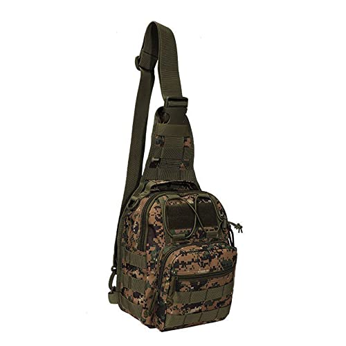 Outdoor Sports Hiking Sling Bag Shoulder Pack Camouflage Tactical Molle Combat Chest Bag - color: Dw