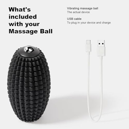 HODEMI Vibrating Massage Ball Roller with Rolling Head for Foot & Muscle Relaxation, Electric Massage Ball with 3 Speeds for Myofascial Release, Sports Recovery, Yoga & Fitness (Black) - color: Black
