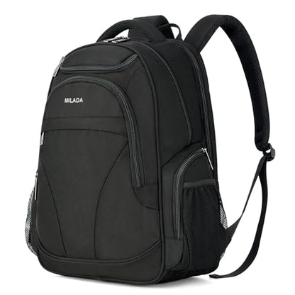MILADA Travel Backpack For Men Laptop Backpack Women Business Carry On Backpack Airline Approved Fits 16.5 Inch Laptop Bag Work Backpack, Black - color: Black