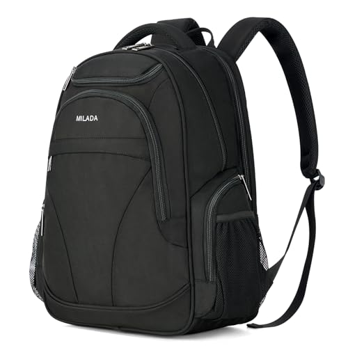 MILADA Travel Backpack For Men Laptop Backpack Women Business Carry On Backpack Airline Approved Fits 16.5 Inch Laptop Bag Work Backpack, Black - color: Black