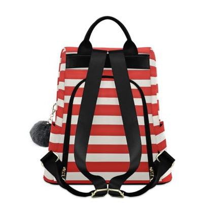 ALAZA Red and White Stripes Trips Hiking Camping Rucksack Pack for Women - color: multicolor 14