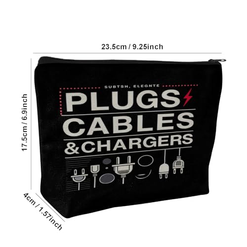 Plugs Cables & Chargers - Makeup Bag for Women Travel - Zipper Cosmetic Storage Bag with Vibrant Designs, Soft Fabric & Multi-Use Functionality (Gift for Birthdays, Graduation, Christmas) (Style E) - style: Style E