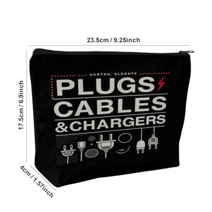Plugs Cables & Chargers - Makeup Bag for Women Travel - Zipper Cosmetic Storage Bag with Vibrant Designs, Soft Fabric & Multi-Use Functionality (Gift for Birthdays, Graduation, Christmas) (Style E) - style: Style E