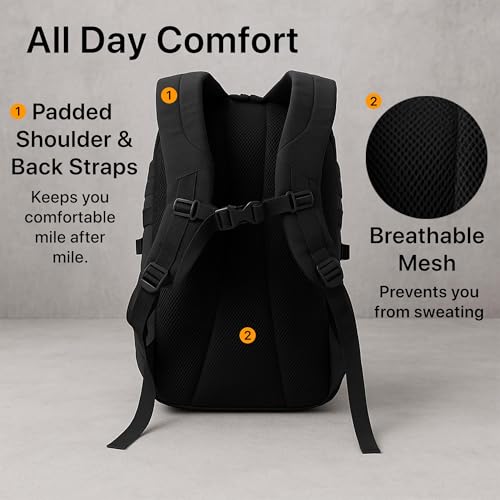 WESTEND 29L Tactical Backpack for Men – Military Assault Pack with MOLLE System, Heavy Duty Bug Out Bag for Outdoor Activity - color: Black Out