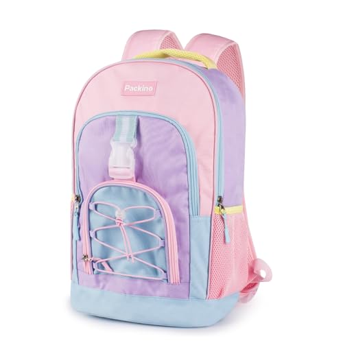 School Backpack for Teen Girls Bookbags, Large Capacity Water Resistant Laptop Bags Elementary High School Women Travel Daypacks - color: Pink&blue