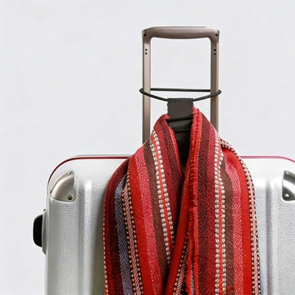 2 Pack High-Elastic Luggage Straps for Suitcases, Durable Polyester & Rubber Fiber Add-A-Bag Belt, Adjustable Travel Bungee for Securing Backpacks to Trolley Handles, Luggage Connector Straps (Black)