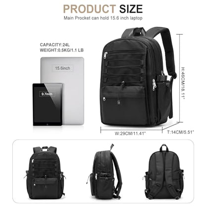 Black Backpacks For College Students Women,Aesthetic Bookbag,Casual Dayback Small Travel Backpacks,Waterproof Middle School Backpack For Teens Girls Boys - color: Black