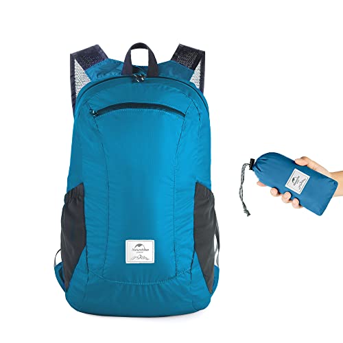 Naturehike 18L Lightweight Hiking Backpack, Waterproof Camping Packable Backpack Ultralight for Travel, Airplane, Small Hiking Daypack for Adults, Blue - color: Blue