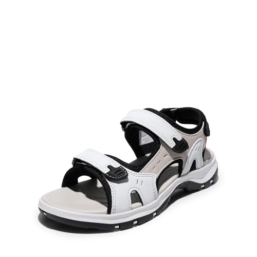 DREAM PAIRS Women's Walking Sport Athletic Sandals Comfort Open Toe Casual Outdoor Hiking Summer Shoes - color: White/Beige, size: 7