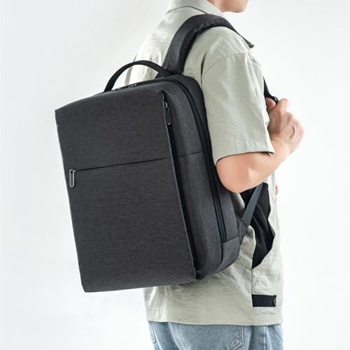 Minimalist laptop backpack, lightweight travel bag with padded shoulder straps (Black) - color: Black