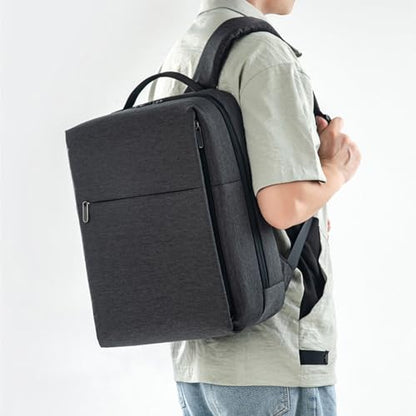 Minimalist laptop backpack, lightweight travel bag with padded shoulder straps (Black) - color: Black