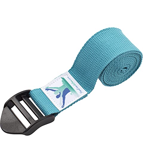 Pain Free At Sea-Posture Therapy Strap/Yoga Belt (AQUA)-Intended for Egoscue Execises, Yoga, Pilates-BEST NON SLIP BUCKLE - color: AQUA