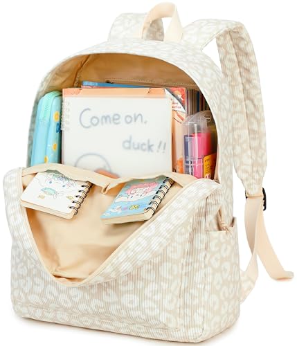 LEDAOU School Backpack for Teen Girls Elementary Middle School Bookbag Kids Backpacks Women Laptop Backpack Travel Daypack - color: Leopard Print