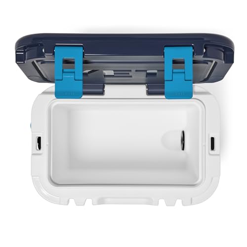 YETI Roadie 15 Hard Cooler with DoubleDuty Shoulder Strap - color: White/Blue