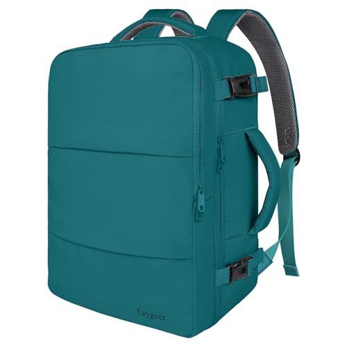 Taygeer Carry on Backpack for Men Women, Luggage Laptop Backpack for Airplane Travel with Water Bottle Pocket, 35L Water Resistant Gym Weekender Bag for College Gift, Peacock Blue - color: Peacockblue, size: Large