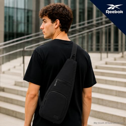 Reebok Unisex Crossbody Bag - Convertible Compact Durable Cross Body Bag for Women and Men - Gym and Travel Essentials, Size One Size, Maeve Black - color: Maeve Black