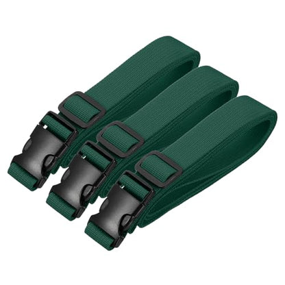 PATIKIL Utility Straps with Quick Release Buckle, (1 Inch x 6 Feet, Dark Green) (3 Pcs) Adjustable Luggage Polyester Straps Backpack Webbing, Suit for Sleeping Bag/Camping/Hiking - color: Dark Green, size: 1 Inch x 6 Feet