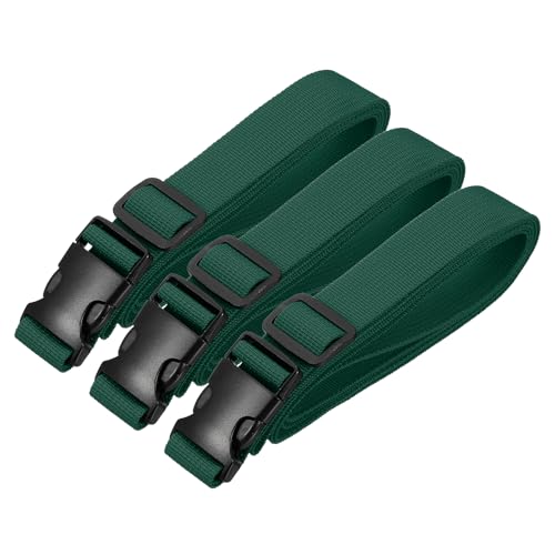 PATIKIL Utility Straps with Quick Release Buckle, (1 Inch x 6 Feet, Dark Green) (3 Pcs) Adjustable Luggage Polyester Straps Backpack Webbing, Suit for Sleeping Bag/Camping/Hiking - color: Dark Green, size: 1 Inch x 6 Feet