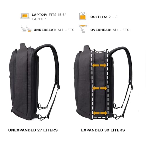 Knack Series 1 Travel Backpack Set with Packing Insert and Bottle, Black - color: Black, size: Medium Set