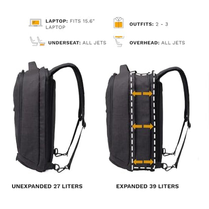 Knack Series 1 Travel Backpack Set with Packing Insert and Bottle, Black - color: Black, size: Medium Set