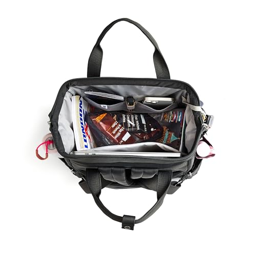 Baggallini Securtex Anti-Theft Windsor Backpack for Travel, Work & College, RFID & Locking Zipper, Up to 16" Laptop - color: Charcoal