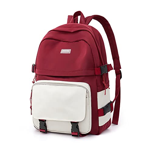 weradar Middle School Backpack For Teen Girls,Cute College Backpack For Women Men,Waterproof Travel Rucksack Casual Daypack,High School Bookbags Boy,Kawaii Students Bag(Red) - color: A2-red