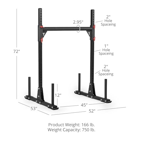 Titan Fitness T-3 Series Short 72" Strongman Yoke, 750 LB Capacity, Multi-Functional Stand for Yoke Carry, Squat Rack, Push/Pull Sled, Fat Bar Pull-Up Station, Workout Equipment for Home or Garage Gym