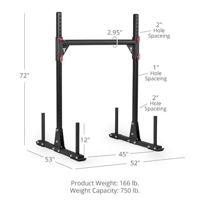 Titan Fitness T-3 Series Short 72" Strongman Yoke, 750 LB Capacity, Multi-Functional Stand for Yoke Carry, Squat Rack, Push/Pull Sled, Fat Bar Pull-Up Station, Workout Equipment for Home or Garage Gym