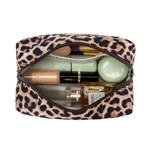 Montana West X Wrangler Travel Makeup Bag Waterproof Cosmetic Bag Portable Makeup Pouch for Women Large Toiletry Bag - color: Leopard