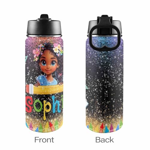 M YESCUSTOM Personalized Backpacks For Girls With Name, Back to School Custom Backpack For Kids, Customized Backpacks With Princess Pattern, Bookbag Set Gifts - color: D06