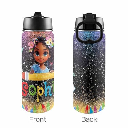 M YESCUSTOM Personalized Backpacks For Girls With Name, Back to School Custom Backpack For Kids, Customized Backpacks With Princess Pattern, Bookbag Set Gifts - color: D06