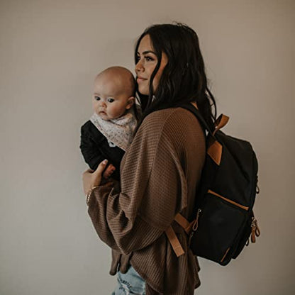 Parker Baby Co. Diaper Backpack - Full Zip Diaper Bag with Insulated Pockets - Black - color: Black