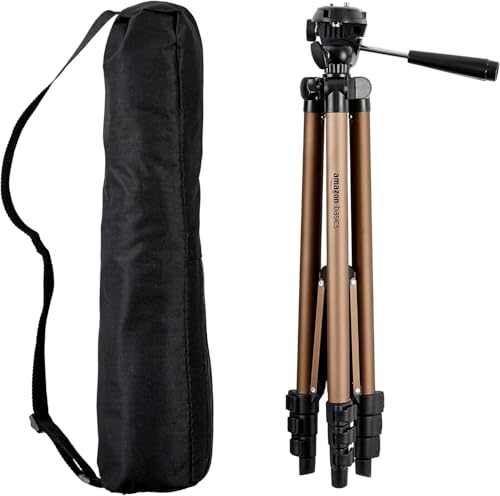 Amazon Basics 50-inch Lightweight Portable Camera Tripod Stand with Quick-Release Plate, Adjustable Height, Aluminum, for Travel Photography, Champagne - size: 50-in, style: Tripod Only