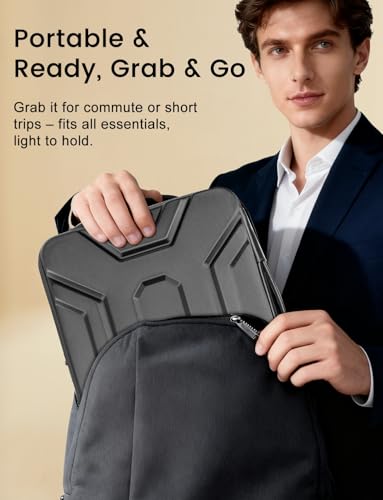 DOMISO 14 inch Laptop Sleeve with Handle, Shockproof & Waterproof EVA Protective Laptop case, Hard Laptop Sleeve for 14" HP Dell Asus Lenovo Laptop, Dark Grey - color: Dark Grey, size: 14 inch