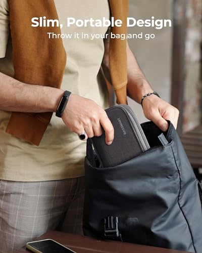 BAGSMART Small Travel Cable Organizer, Tech Organizer for Charger, Phone, Black - color: Black
