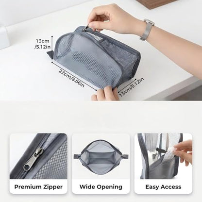 Fauppt Portable Lightweight Travel Toiletry Bag Standing Toiletry Bag,2026 EVA Mesh Cosmetic Waterproof Bags for Women Men,Lightweight Travel Toiletry Bags for Travel Essentials (White-2pc) - color: White-2pc