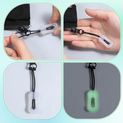 20 Pcs Self Luminous Backpack Zipper Pulls, Glow in the Dark Zipper Pulls Luggage Zippers Pull Head for Outdoor Mountaineering Camping Jackets Handbags