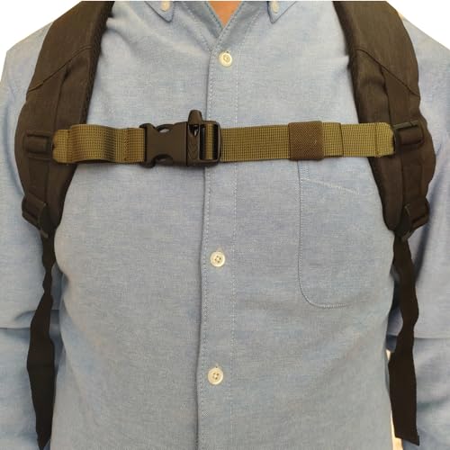 Adjustable Backpack Chest Strap Nylon 1 Inch Webbing，Sternum Straps for Backpack(Army Green)