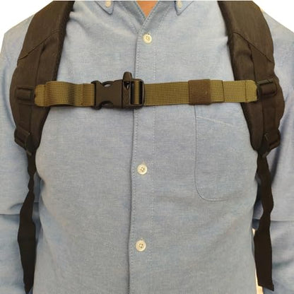 Adjustable Backpack Chest Strap Nylon 1 Inch Webbing，Sternum Straps for Backpack(Army Green)