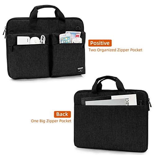 KINGSLONG 17-17.3 inch Slim Laptop Bag, Computer Carrying Case with Shoulder Strap, Notebook Handbag Cover for Men Women Fits Acer Asus Lenovo HP Toshiba Black - color: Black, size: 17 - 17.3 Inch